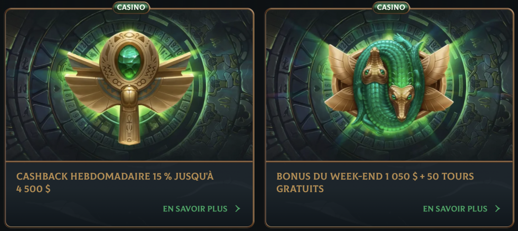 Système de bonus et promotions en Talismania